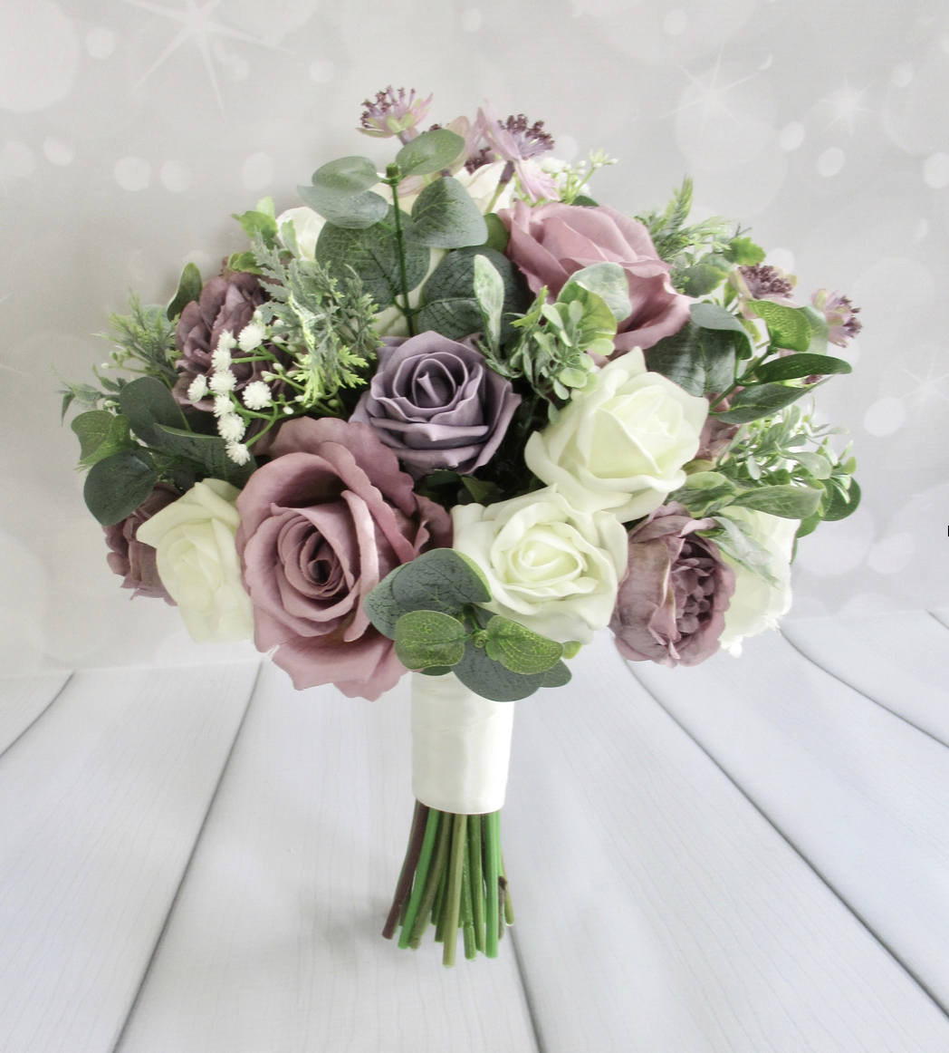 Dusky Mauve Wedding Flowers, Dusky Mauve Bouquet, Dusky Mauve Bridal Bouquet